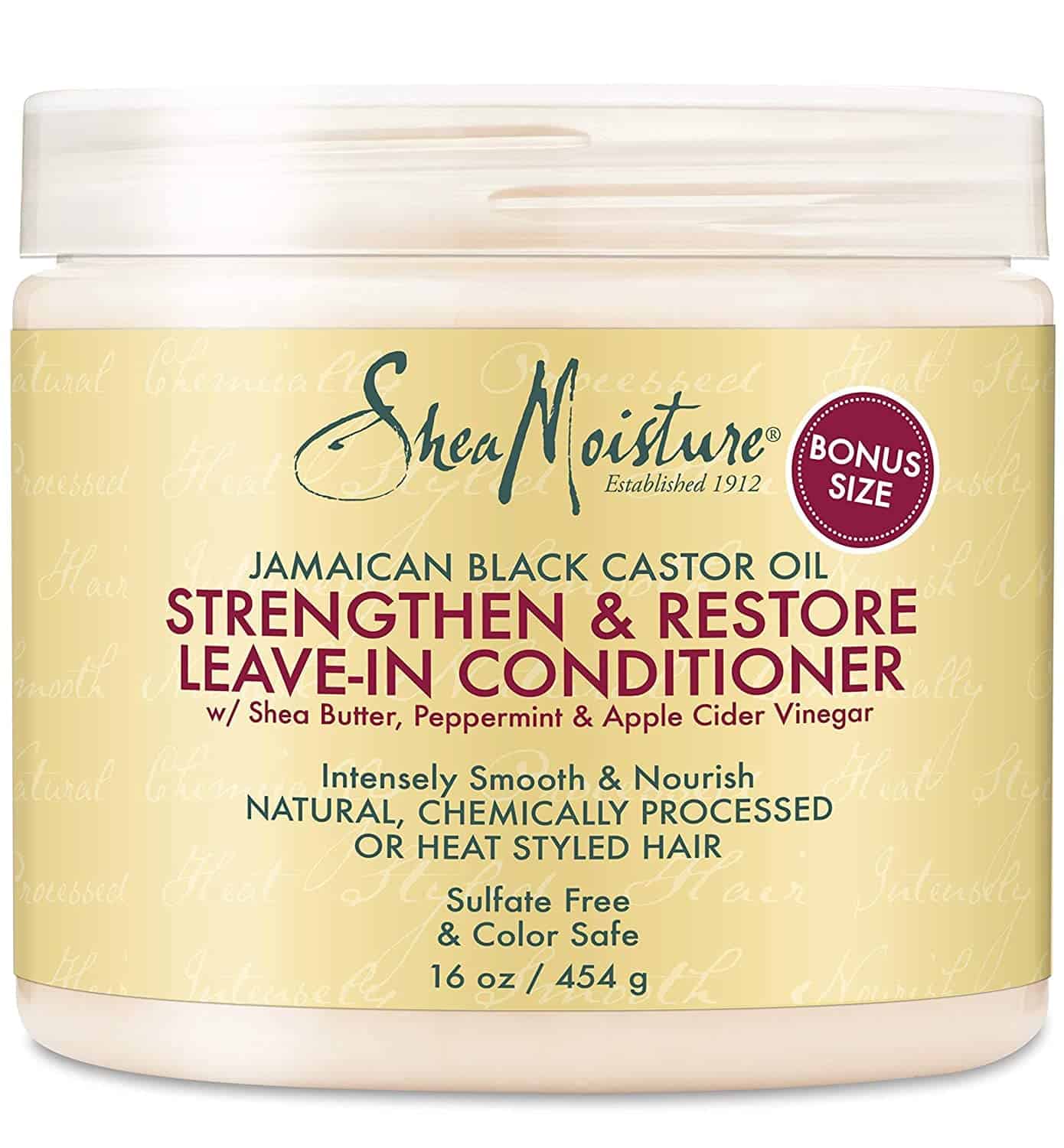 SheaMoisture Jamaican Black Castor Oil Strengthen & Restore Leave-In Conditioner, 16 oz jar