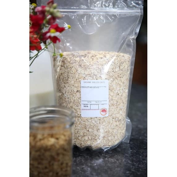 Kauffman organic rolled oats, retailer three-pound example