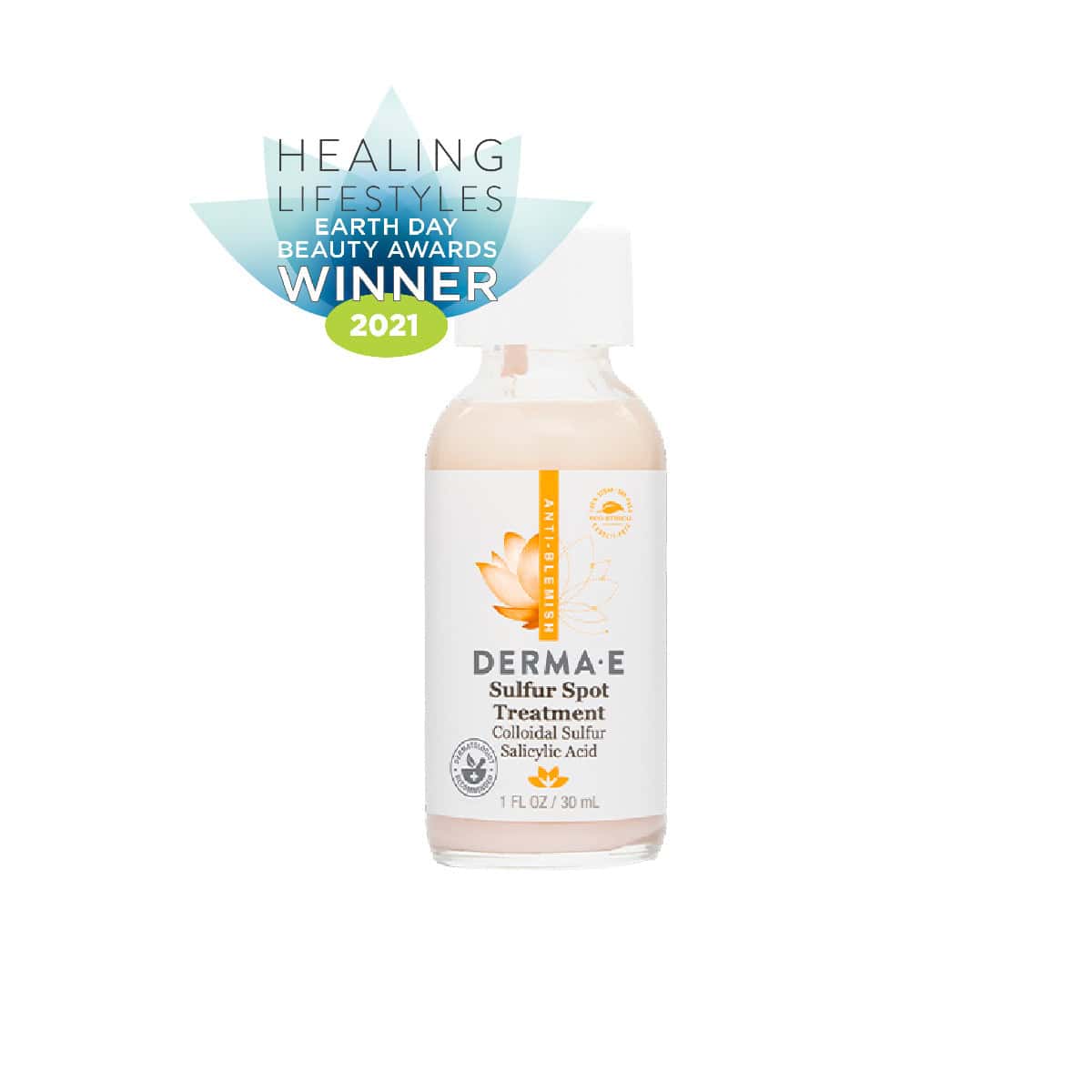 DERMA E Sulfur Spot Treatment, 1 fl oz / 30 mL.