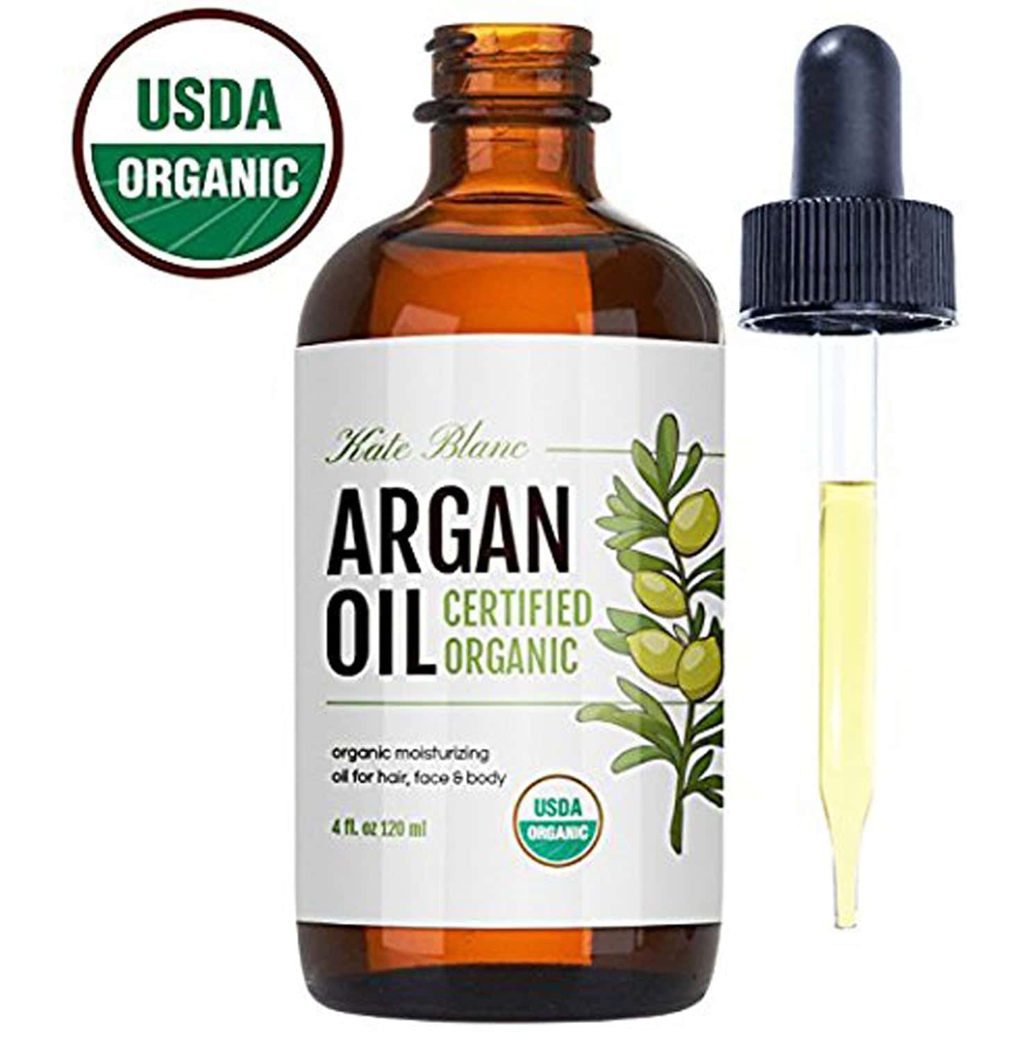 Kate Blanc argan oil bottle and dropper