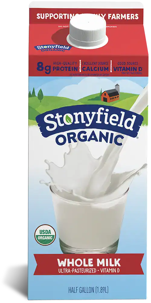 Stonyfield Organic whole-milk carton