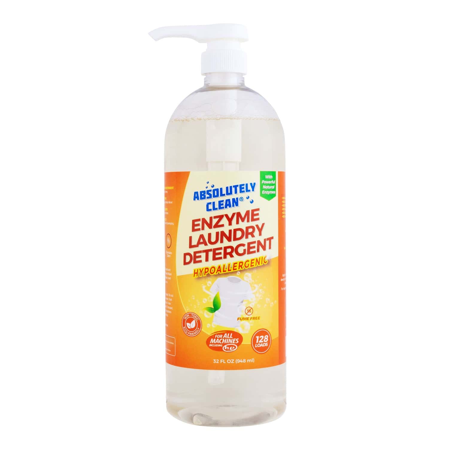 Absolutely Clean Natural Enzyme Based Laundry Detergent — 32oz (Pack of 1)