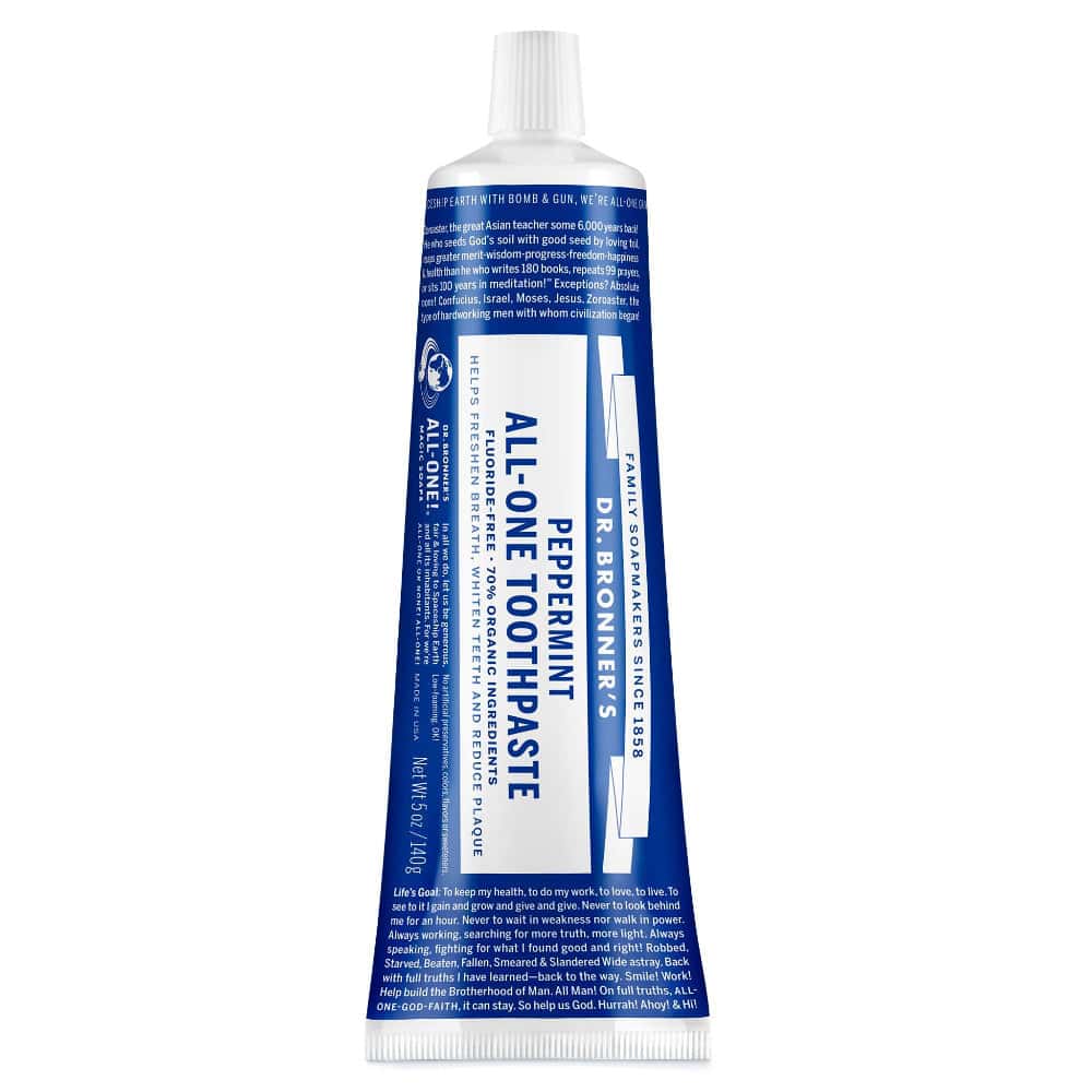 Dr. Bronner’s Peppermint All-One Toothpaste product photograph