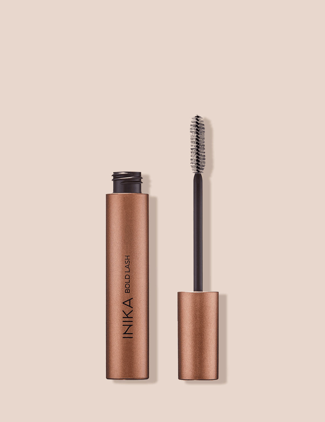 INIKA Organic Bold Lash Mascara in Black, with its large brush