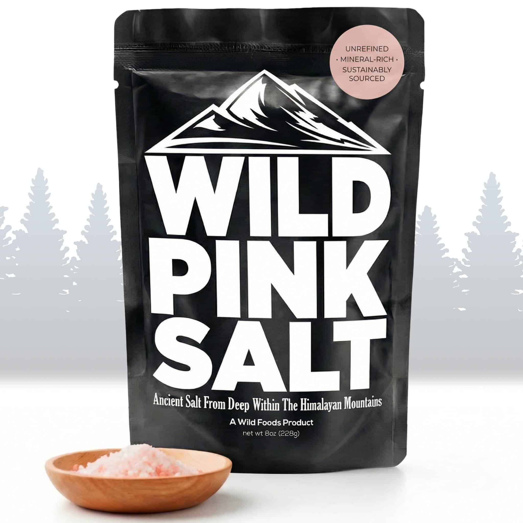 Wild Foods Himalayan Pink Salt in an 8 oz pouch